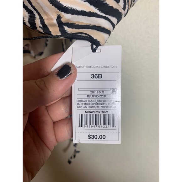NWT Shade & Shore Animal Print Padded Swimsuit Bikini Pool Beach Summer Size 36B - Picture 4 of 4